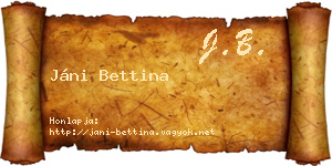 Jáni Bettina névjegykártya