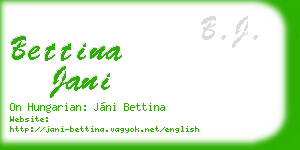 bettina jani business card