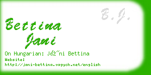 bettina jani business card